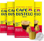 Café Bustelo Aluminum Espresso Capsules, Dark Roast Coffee, Nespresso Original Line Compatible, Intensity 11, 40 Count
