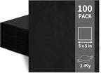 100 Pack Cocktail Napkins Disposable, 2-Ply 5" x 5" Party Napkins, Square Beverage Dinner Napkin for Wedding Birthday Party Anniversary Reception Bar Event (Black)
