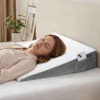 Vekkia 24" x 24" x 5.5" Bed Wedge Pillow for Sleeping – Triangle Pillow for Sleep Apnea, Acid Reflux, Snoring & Back Support, Post-Surgery Recovery, with Pockets & Washable Cover