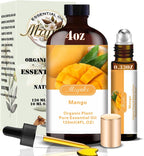 Mango Essential Oil – MLYNKL Mango Oils 4.33 fl oz for Diffusers, Humidifiers, Massage, DIY Candles, Soap, Cleaning, Home, Yoga, Office, Gifts - 130 ml