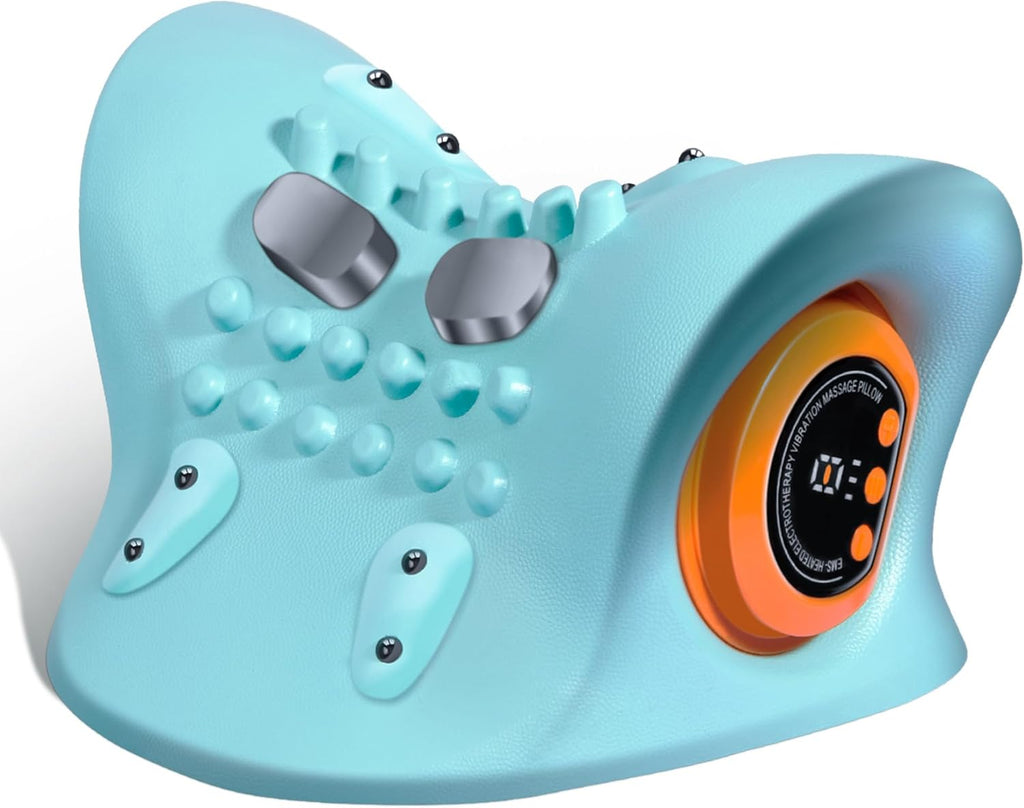 Neck Massager, Neck and Shoulder Relaxer with Heat, 3 Modes, Portable Pillows for Pain Relief and Muscle Relax, 26° Angle Cervical Traction Device for Back, Shoulder
