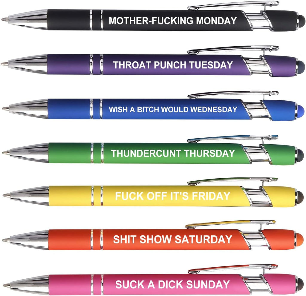 KeCee 7Pcs Fuck Pens, Funny Pens for Adults, Fun Gag Gifts for Women Men, Novelty Office Gift for Coworkers Nurses, Personalized Ballpoint Pen Bulk