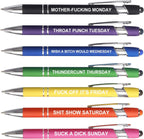 KeCee 7Pcs Fuck Pens, Funny Pens for Adults, Fun Gag Gifts for Women Men, Novelty Office Gift for Coworkers Nurses, Personalized Ballpoint Pen Bulk