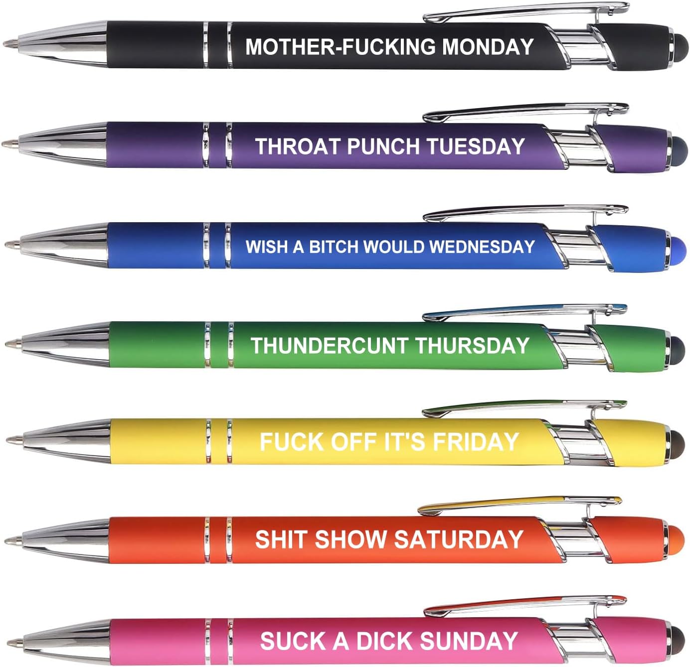 KeCee 7Pcs Fuck Pens, Funny Pens for Adults, Fun Gag Gifts for Women Men, Novelty Office Gift for Coworkers Nurses, Personalized Ballpoint Pen Bulk
