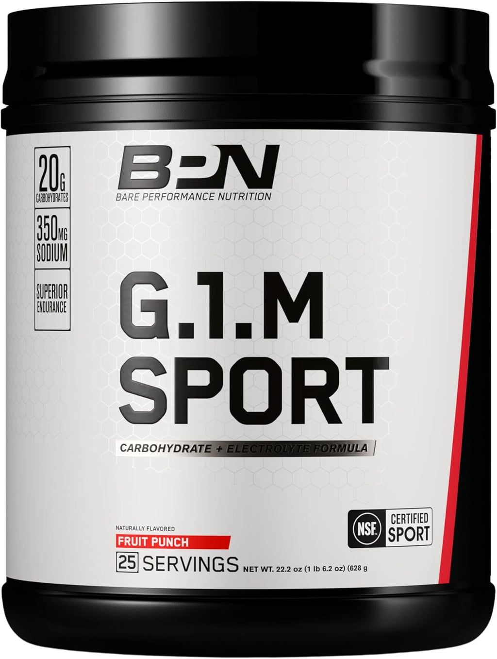 BARE PERFORMANCE NUTRITION, BPN G.1.M Go One More Sport, Endurance Training Fuel, Superior Carbohydrate & Electrolytes Powder Formula, Reduce Fatigue, Fruit Punch, 25 Servings