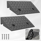Heavy Rubber Curb Ramps, 5.1" Rise Height, 3 Tons(6600 LB), 2 PC, for Slope Ramps Driveway Curb Sidewalk Threshold, Suitable for Curb, Vehicle, Motorcycle, Bike, Wheelchair (5.1 inch Height, Black)