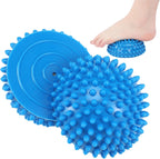 Threlaco 2 Pcs Half Round Massage Ball for Feet Blue Spiky Massage Ball for Adults Sports, Stability Training, Muscle Balancing Therapy, Yoga Gymnastics Exercise