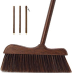Wood Broom with Long Handle Soft Bristle Sweeper Broom Indoor Hand Brooms for Home Kitchen Office Pet Hair Removal