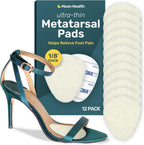 Ultra Thin Metatarsal Pads Women and Men, Ball of Foot Cushions, Metatarsal Foot Pads for Women, Mens Foot Pads for Balls of Feet | 12 Pack, 6 Pairs, 1/8" Thick