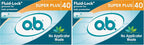 o.b. Tampons Super Plus | Non-Applicator | Unscented | 40 Count | Pack of 2