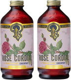 Portland Syrups Rose Cordial Syrup - Craft Delicious Cocktails, Mocktails, Sodas, and More - 12 oz with 24 Servings (Pack of 2)