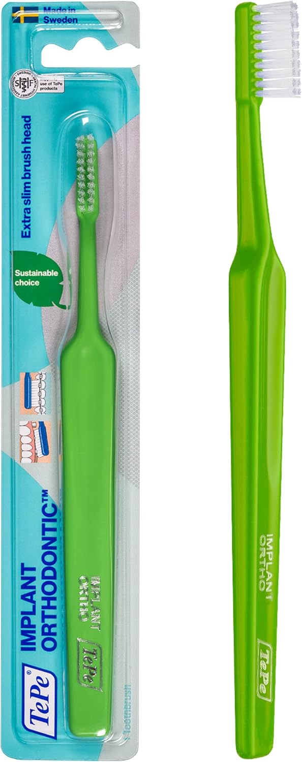 TePe Implant Orthodontic Soft Toothbrush ñ Extra Narrow Brush Head Thin Neck 1Pk