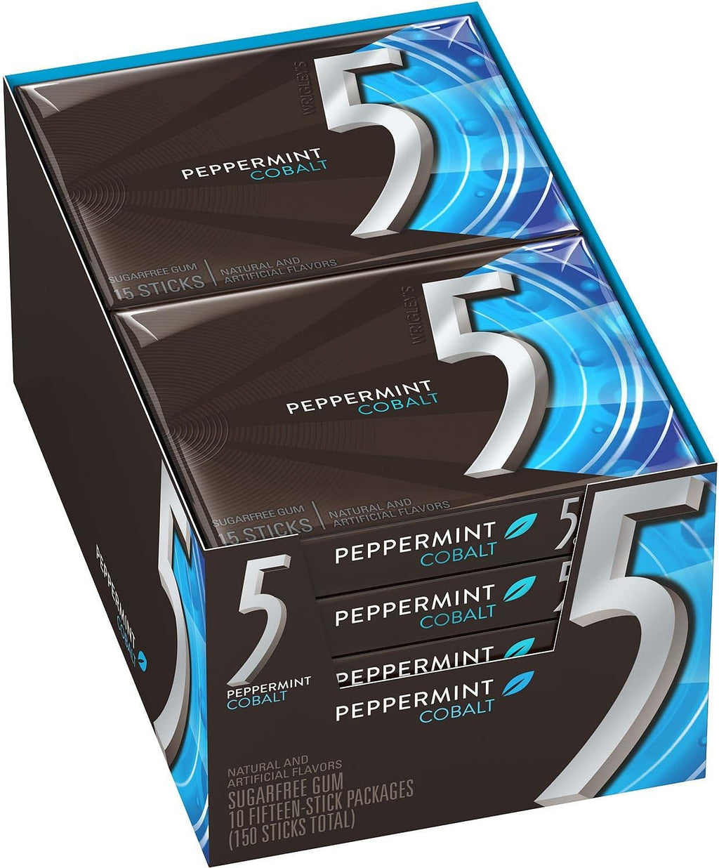 Wrigley's 5 Cobalt Sugar Free Gum, Peppermint, 10 Count