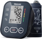 Sinocare Blood Pressure Monitor, Upper Arm Blood Pressure Monitors for Home Use, Adjustable Arm Cuff 8.6"-16.5", One-Button Operation, Dual User, Accurate & Practical (Black)