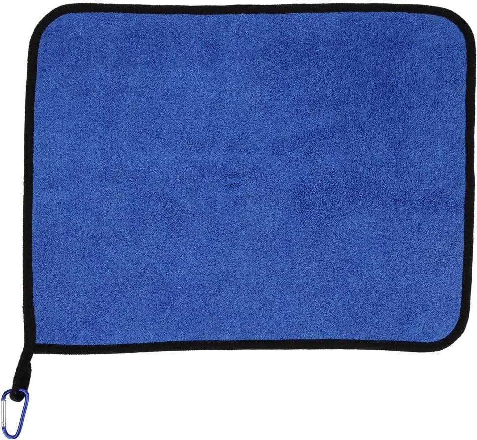 Pure Cotton Thickened Fishing Towel,Double Sided Water Absorption Towel with Metal Hook for Outdoor Fishing or Scrubbing Boats and Rods