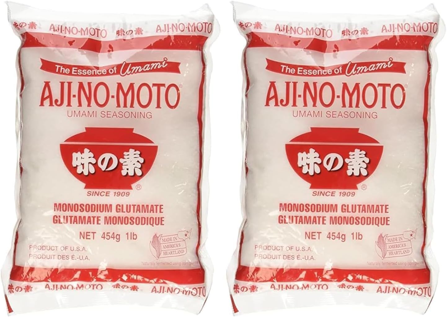 Ajinomoto Umami Seasoning 16oz, MSG Monosodium Glutamate, Naturally Delicious, Made in USA 1 LB (Pack of 2)