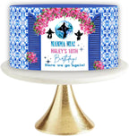 Mamma Mia, Mamma Mia Birthday Party, Mamma Mia Cake Topper, Dancing Queen Cake Topper, Mediterranean Cake Topper, Santorini Door, Greece 2 Tier Cake Wrap, Moroccan Tile