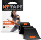 KT Tape, Original Cotton, Elastic Kinesiology Tape, Everyday Muscle and Joint Support, Daily Pain Relief, 20 Count, 10” Precut Strips, Black