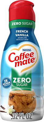 Nestle Coffee mate Zero Sugar French Vanilla Creamer – Triple Churned Liquid for Warm, Rich Flavore– Lactose & Gluten Free, Non Dairy Creamer for Up to 60 Cups (32 oz)