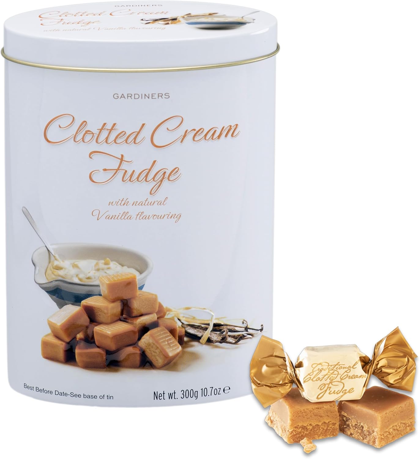 Gardiners of Scotland Handmade Fudge, Clotted Cream Fudge 10.6 Ounce Tin