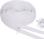 MiniRed 10Yards White Nylon Coil Zipper by the Yards, #3 Bulk Zippers for DIY Sewing Craft Bags with Replacement 20PCS Sliders (#3 White)