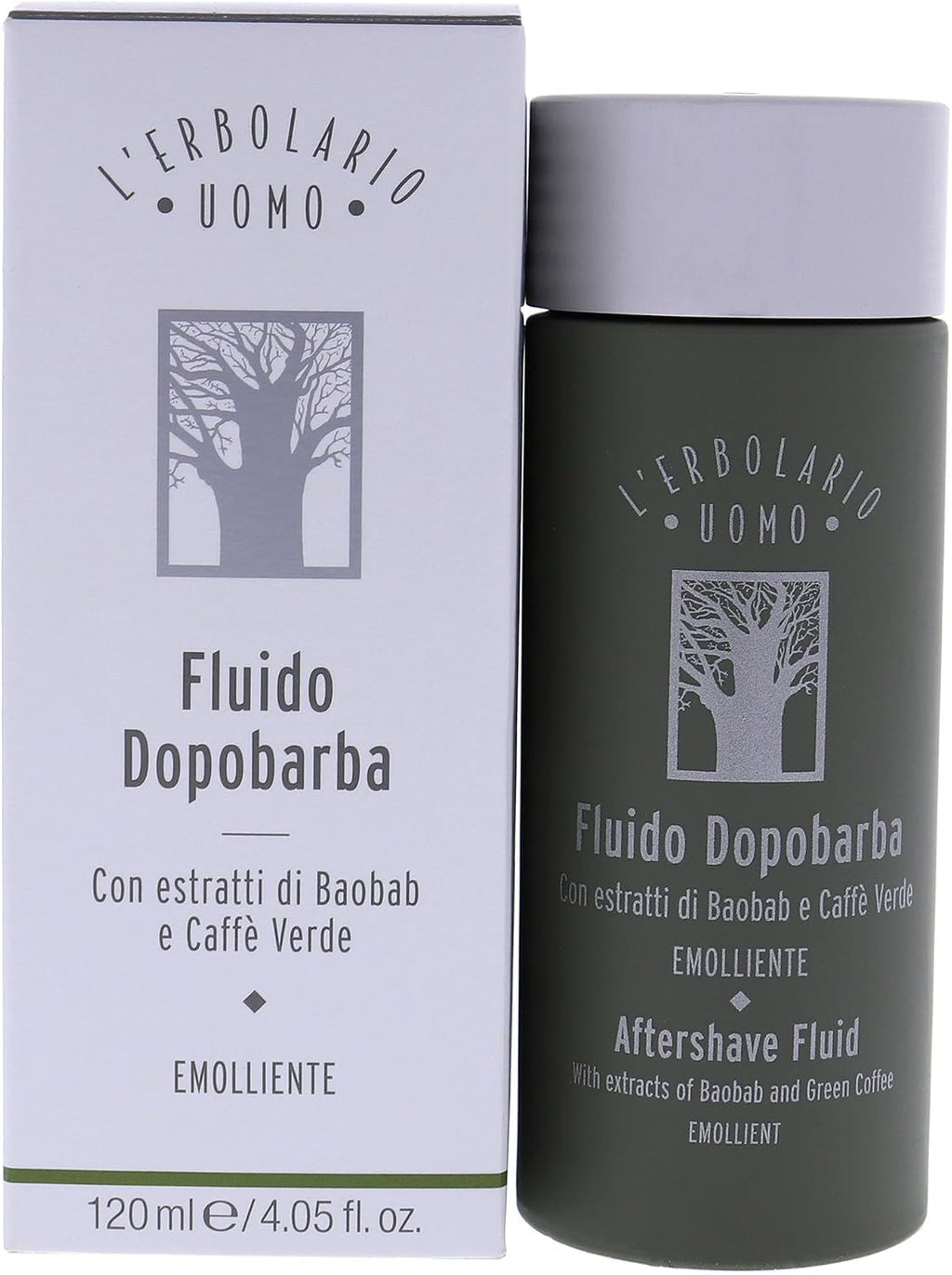 L'Erbolario Baobab And Green Coffee Aftershave Fluid - For Instantly Reducing Any Redness Caused By Shaving - Soothe Any Feelings Of Discomfort And Dryness - Burst Of Freshness - For Men - 4.05 Oz