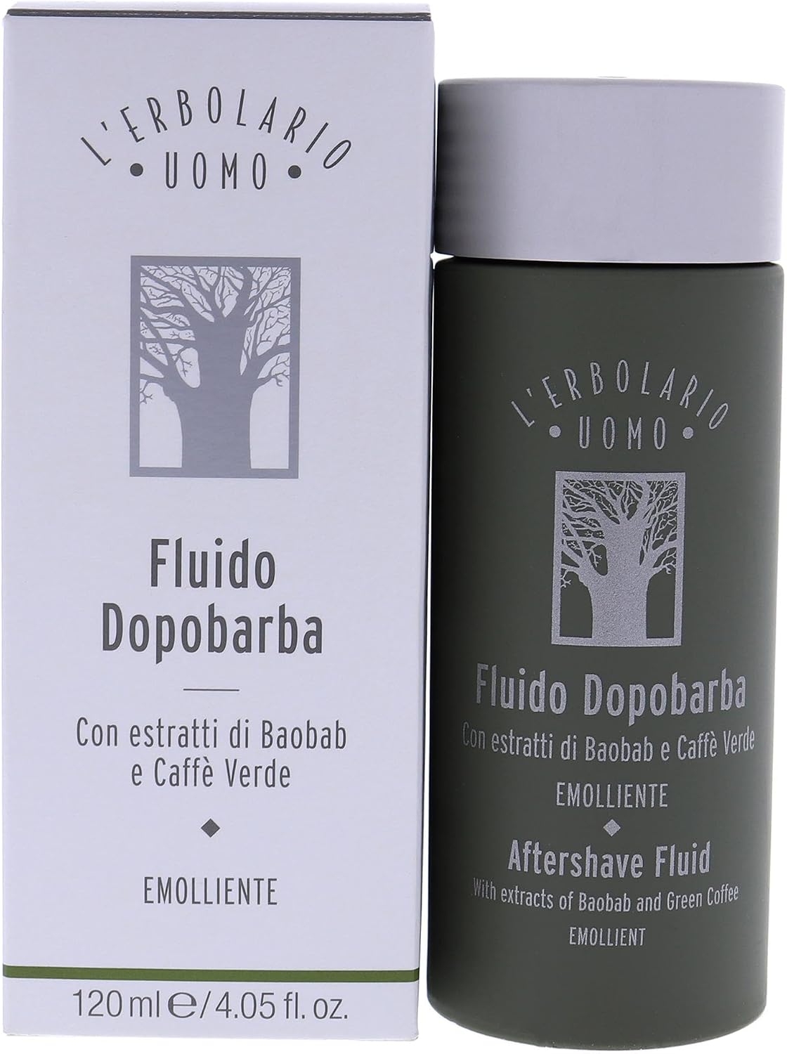 L'Erbolario Baobab And Green Coffee Aftershave Fluid - For Instantly Reducing Any Redness Caused By Shaving - Soothe Any Feelings Of Discomfort And Dryness - Burst Of Freshness - For Men - 4.05 Oz
