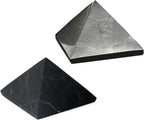 Shungite Stones Pyramids 2 inches (5 cm) Protection Set Polished & Unpolished | Black Solid Stone Pyramids | Home Office Room Whole House Protection | Meditation, Chakra Healing, Grounding S590