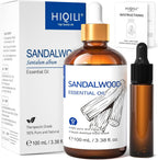 HIQILI Sandalwood Essential Oils, Long-Lasting Scent for Perfume, Diffuser, Soap Making & Candle- 3.38 Fl Oz