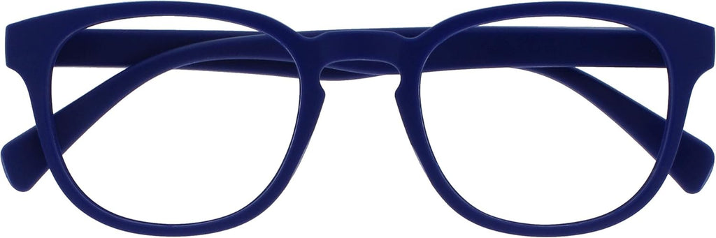 OPULIZE POP Reading Glasses for Women Men,Scratch Resistant Round Matt Frame with Spring Hinges, Blue +1.00 (Pack of 1)