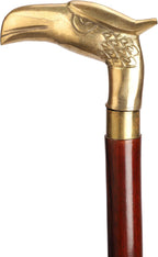 Ajuny Wooden Walking Stick for Men Women Seniors Lightweight Detachable Handmade Cane with Decorative Brass Handle Unique Gift for Adults