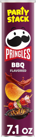Pringles Potato Crisps Chips, Lunch Snacks, On-The-Go Snacks, Party Stack, BBQ, 7.1oz Can (1 Can)