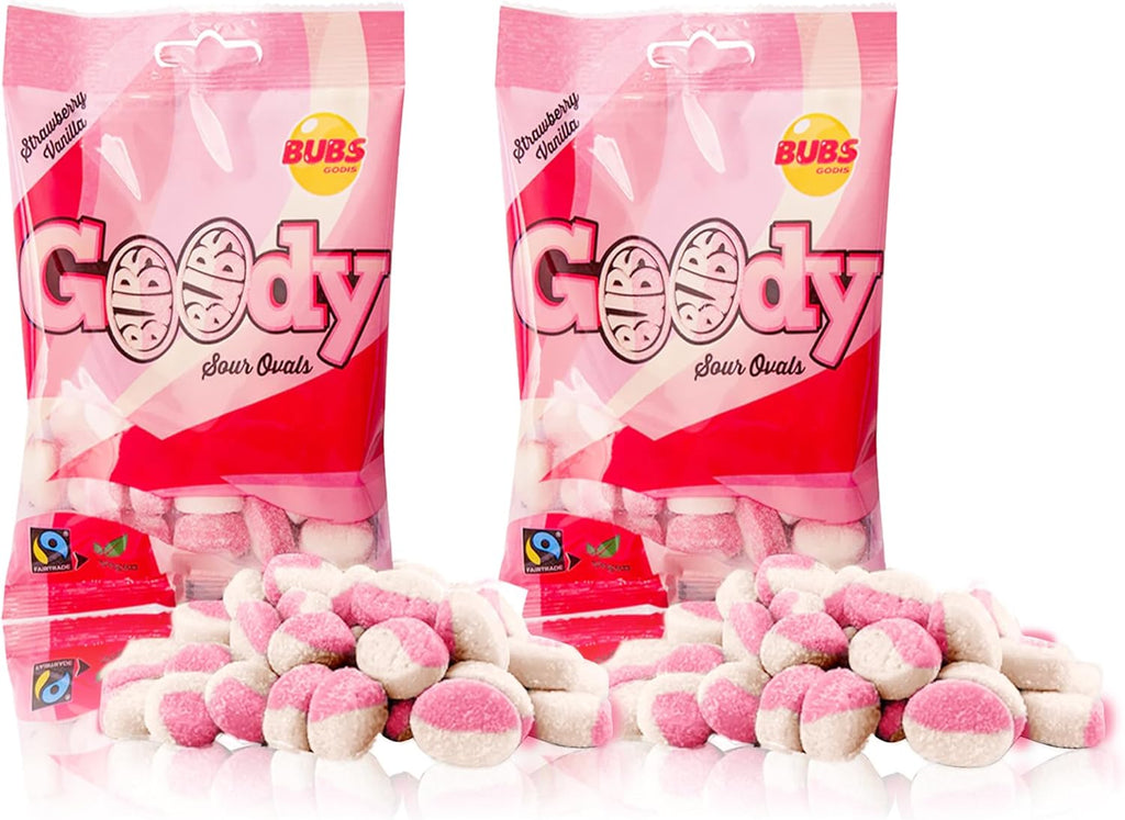 Bubs Goody Candy Ovals Godis Pack (2 pack - Strawberry/Vanilla)