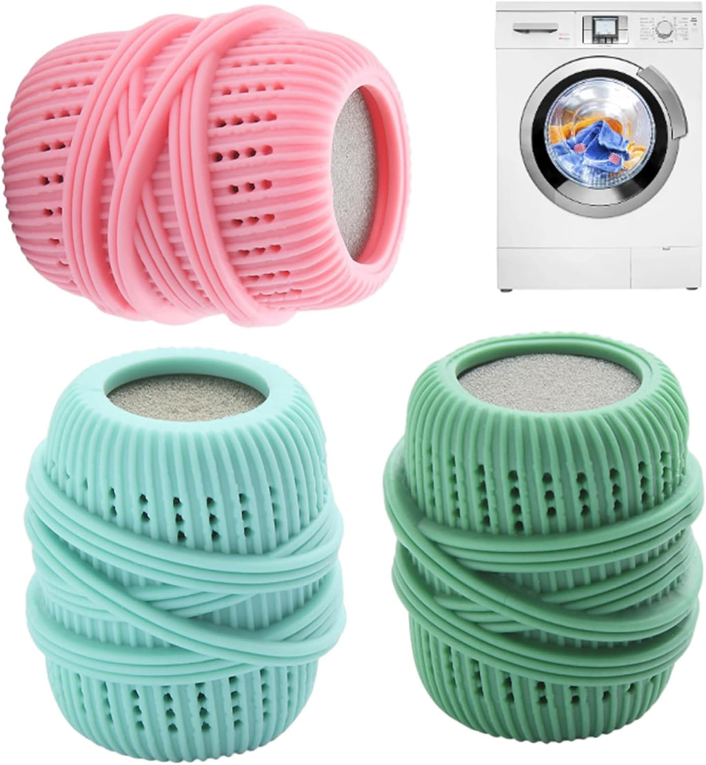 3pcs/Set Washing Machine Laundry Ball, Fabric Softener Dispenser, Reusable Laundry Sponge Ball for Washer, Dryer, Household Substitute