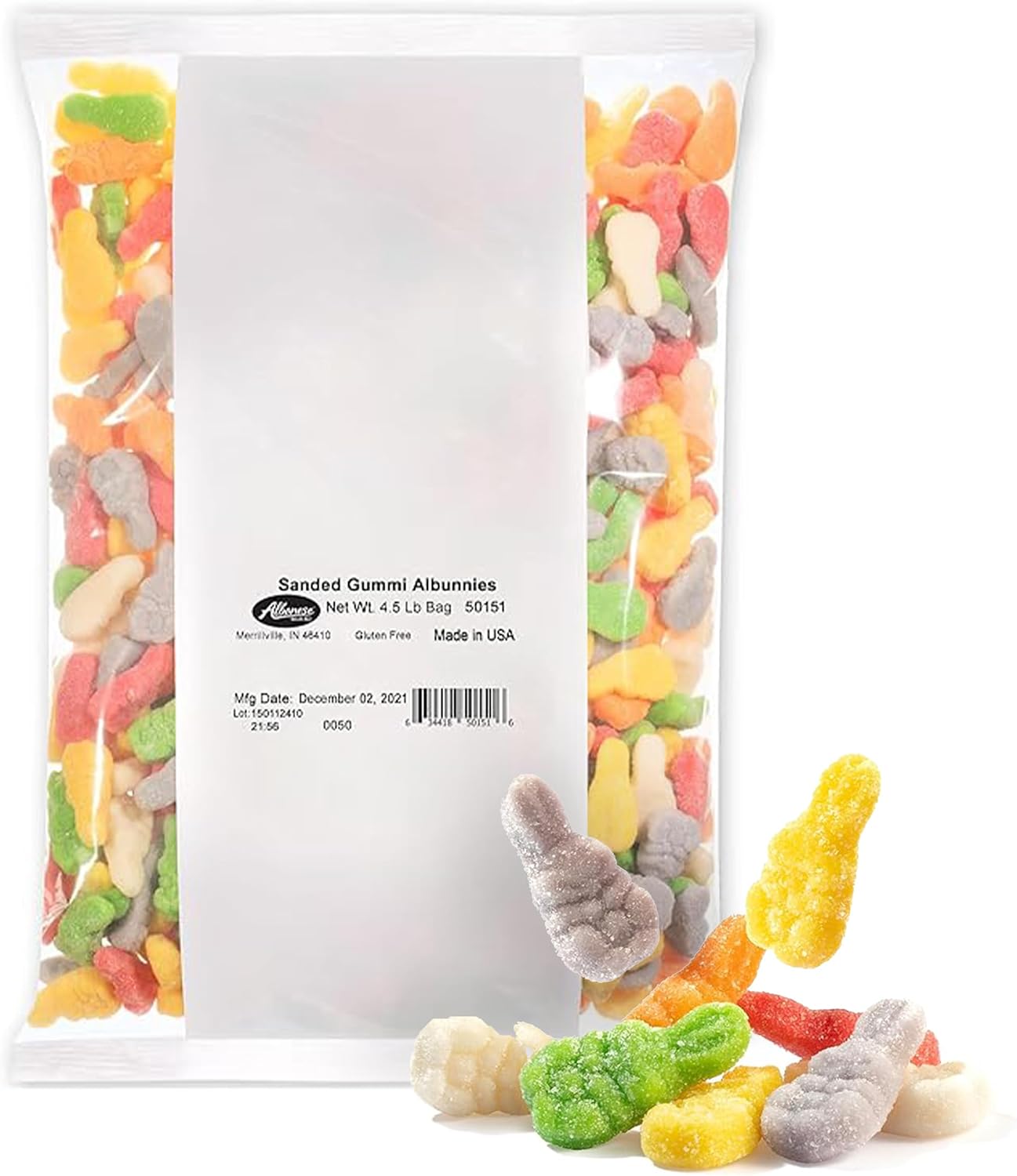Albanese World's Best Sweet Sanded Gummi Albunnies, Great Easter Basket Stuffers, 4.5lbs of Easter Candy, Celebrate with Bulk Candy