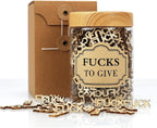 210PCS Fucks to Give, Wooden Cutout Letter Piece, Gift to Friend, for Birthday Day, Holiday, Funny Gift for Bad Mood Vent Spoof.