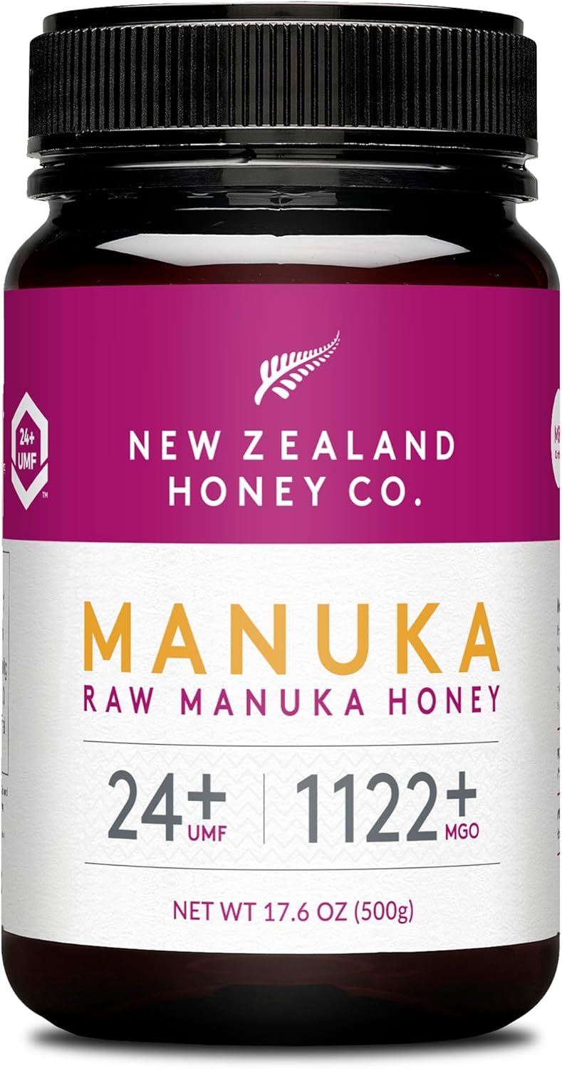 New Zealand Honey Co. Raw Manuka Honey UMF 24+ / MGO 1122+ | UMF Certified | 17.6oz | Pure Raw Honey