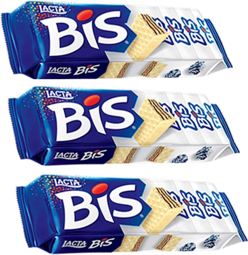 Lacta - Bis - White Chocolate Wafer - 4.44 Oz (PACK OF 03) | Wafer Recheado sabor Chocolate Branco - 126g