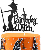 Birthday Witch Cake Topper, Witch Cake Topper, Happy Birthday Witch Decor for Girl’s Birthday Halloween Party Decoration Supplies