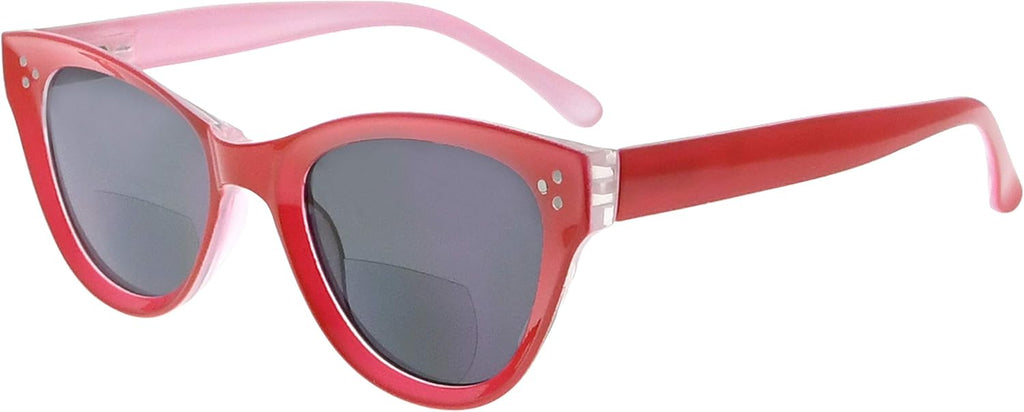Eyekepper Bifocal Sunglasses for Women Reading under the Sun Stylish Bifocal Readers Tinted Lens Oversize Cat-eye Style