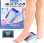 Wonex U.S. Patented 3-in-1 Foot Scrubber – No-Bend Callus Remover, Nano Glass Buffer & Polisher for Smooth Feet – Ideal for Senior Aids, Pregnancy Must-Haves, Back & Knee Surgery Recovery Gift (Grey)