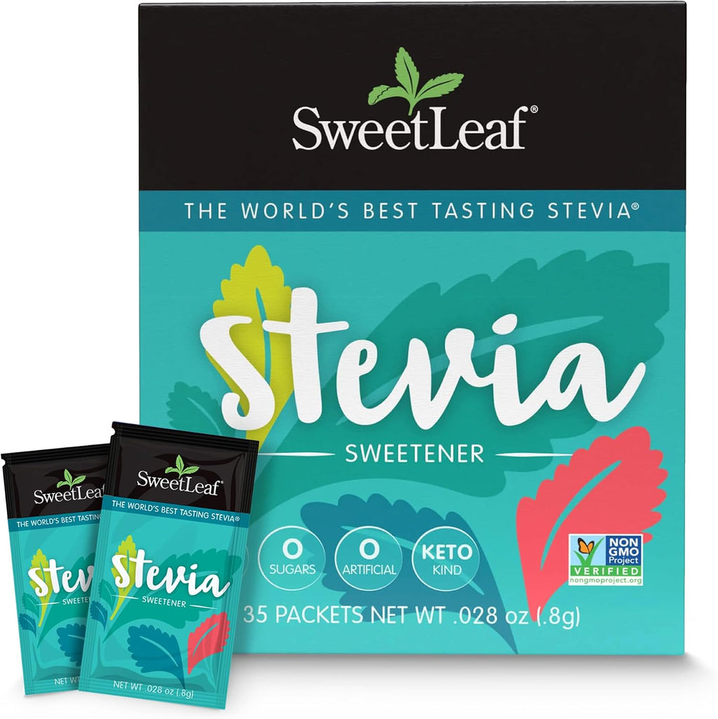 SweetLeaf Stevia Powder Packets - Zero Calorie Sweetener with Stevia Leaf Extract, No Artificial Sweetener Additive, Sugar Free, Keto Friendly, Non GMO, Gluten Free - 35 Packets (Pack of 1)