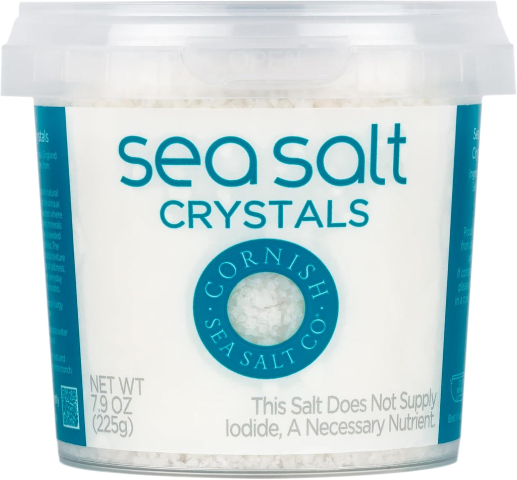 Cornish Sea Salt Mineral Crystals | Cooking & Hydration | Hand-Harvested in Celtic Waters | 7.9 oz Resealable Tub (Pack of 1)