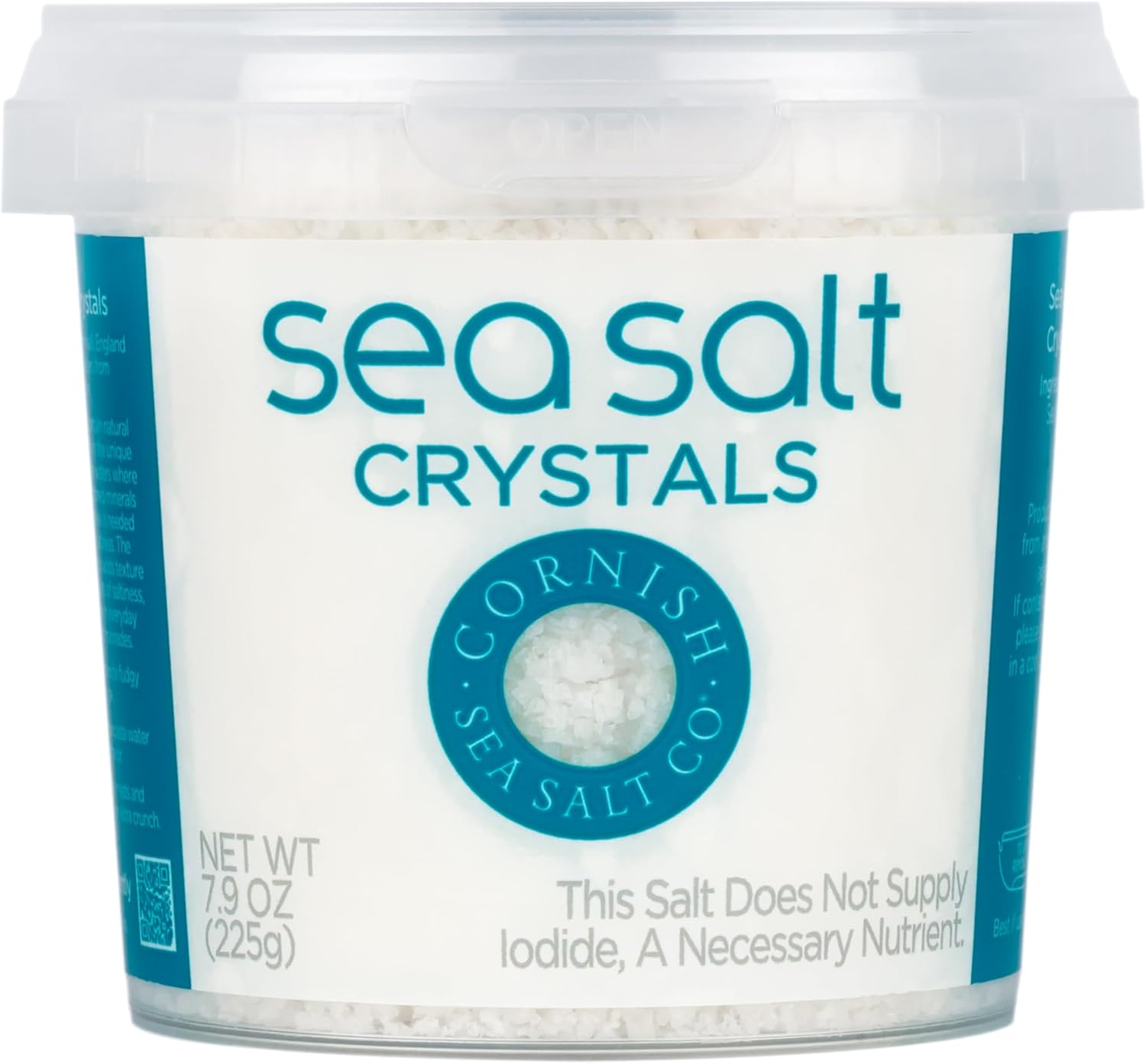 Cornish Sea Salt Mineral Crystals | Cooking & Hydration | Hand-Harvested in Celtic Waters | 7.9 oz Resealable Tub (Pack of 1)