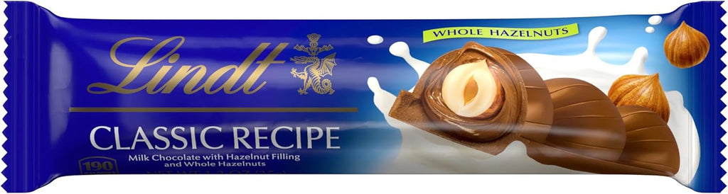 Lindt CLASSIC RECIPE Whole Hazelnut Milk Chocolate Stick, Milk Chocolate Candy with Whole Hazelnuts, 1.2 oz.