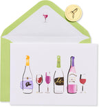 Papyrus Blank Card - Suitable for Mother's Day, Birthday, Friendship (Wine Bottles)