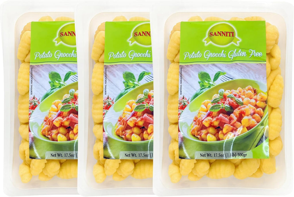 Sanniti Imported Italian Potato Gnocchi 17.5 oz (Pack of 3) (Gluten Free)