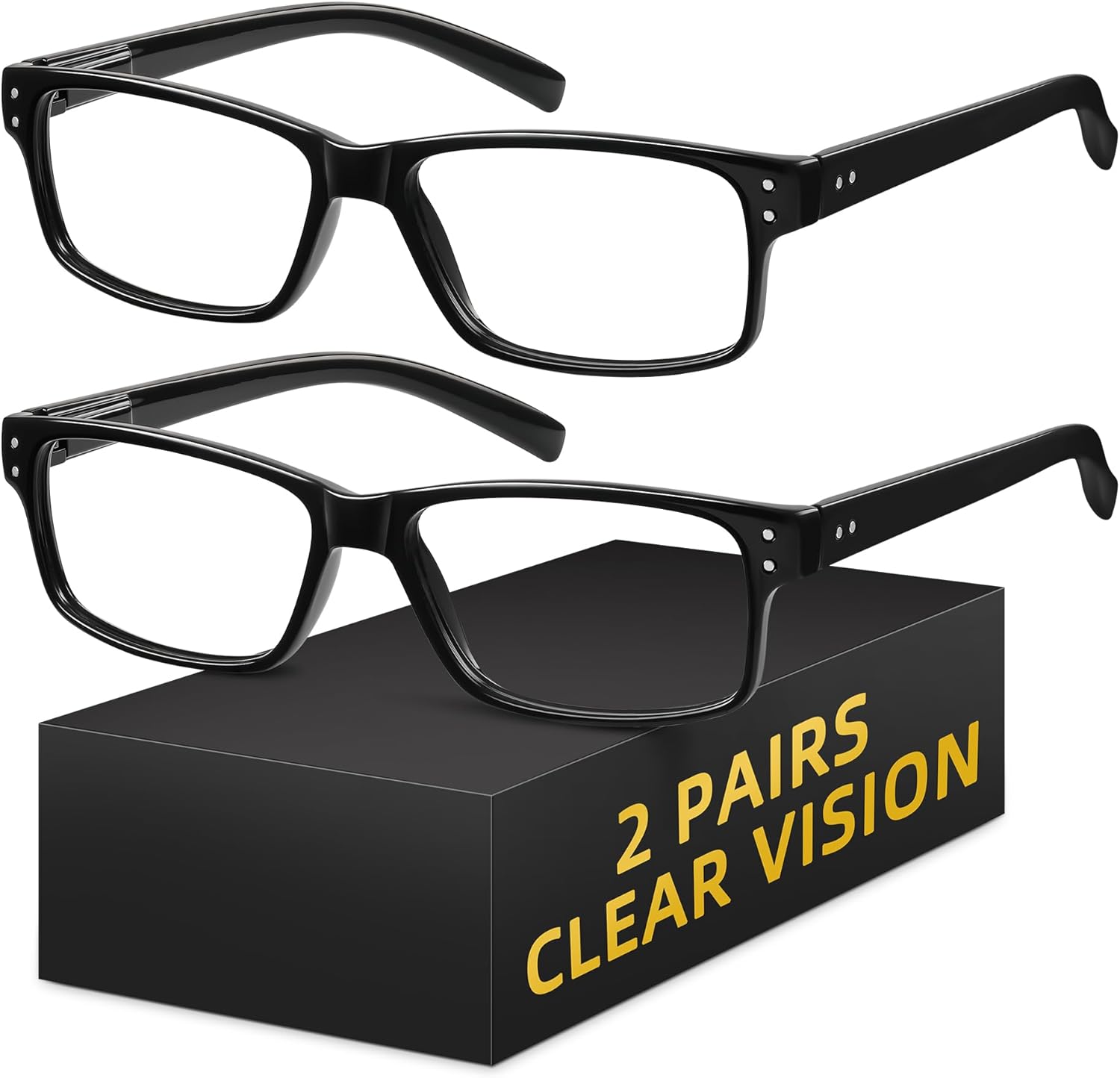 XVXV 2 Pairs +2.0 Reading Glasses,Blue Light Blocking Readers for Men Women,Anti Eyestrain/UV Lightweight Spring Hinges Eyeglasses