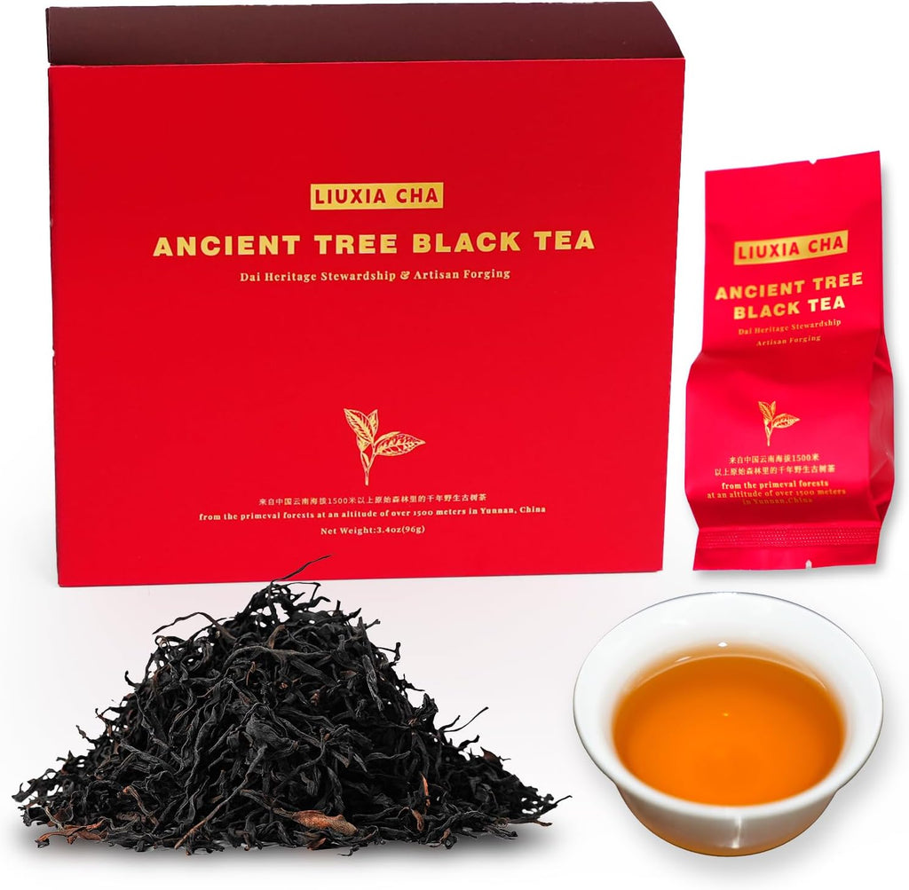 Yunnan Old Wild Tree Chinese Loose Leaf Premium Black Tea, Hand Picked from Century-Old Tree, 12 Pack (3.4oz / 96g)