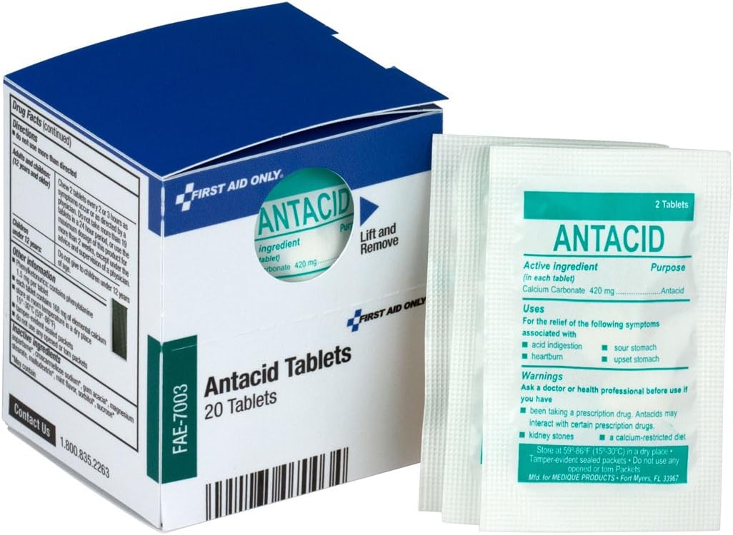 First Aid Only FAE-7003 Smart Compliance Refill Antacid Packets